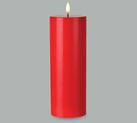 CANDLE PATRIA 3D LED RED 8&quot; PILLAR