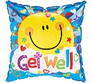 17&quot; GET WELL SUNSHINE SQUARE BALLOON