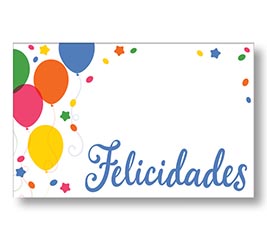 ENCL CARD FELICIDADES BALLOONS CONFETTI