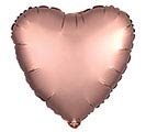17&quot;SOLID SATIN LUXE ROSE COPPER HEART