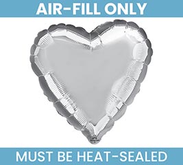 9&quot; METALLIC SILVER HEART SHAPE