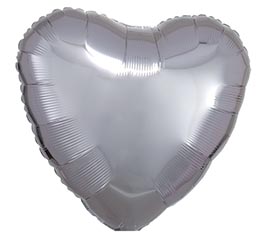 17&quot; METALLIC SILVER HEART SHAPE