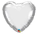 18&quot; SOLID CHROME SILVER HEART BALLOON