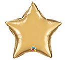 20&quot; SOLID CHROME GOLD STAR BALLOON