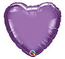 18&quot; SOLID CHROME PURPLE HEART BALLOON