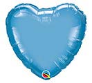18&quot; SOLID CHROME BLUE HEART BALLOON