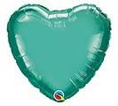 18&quot; SOLID CHROME GREEN HEART BALLOON