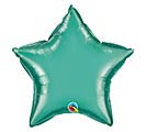 20&quot; SOLID CHROME GREEN STAR BALLOON