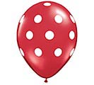11&quot; RED POLKA DOTS