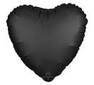 17&quot;SOLID SATIN LUXE ONYX HEART BALLOON