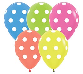 11&quot; SEMPERTEX POLKA DOTS NEON ASSORTMENT