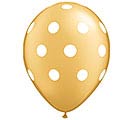 11&quot; BIG POLKA DOTS ON GOLD LATEX