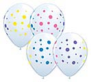11&quot; COLORFUL DOTS ON WHITE LATEX