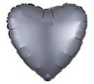 17&quot;SOLID SATIN LUXE GRAPHITE HEART