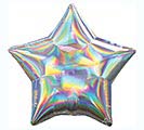 19&quot;SOL IRIDESCENT SILVER STAR HOLOGRAPHI