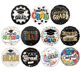 GRADUATION 9" ASST OF 32 PREINFLATED