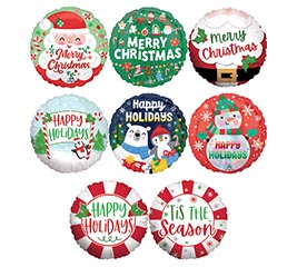 9" CHRISTMAS PREINFLATED BALLLOON ASSORT
