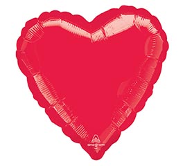 9&quot; INFLATED SOL METALLIC RED HEART