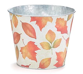 #6 FALL LEAVES TIN POT COVER