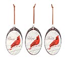 RED CARDINAL ORNAMENT WITH ASTD MESSAGES