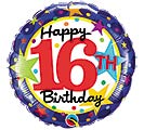 18&quot;PKG HBD 16TH BIRTHDAY STARS