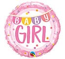 18&quot;PKG BABY GIRL BANNER  DOTS