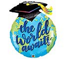 36&quot;PKG THE WORLD AWAITS GRAD BALLOON