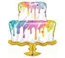 39&quot;PKG RAINBOW DRIP CAKE SHAPE BALLOON