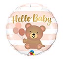 18&quot; PKG BEAR AND BALLOONS HELLO BABY
