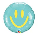 9&quot;INFLATED YELLOW  BLUE SMILES 2 SIDED
