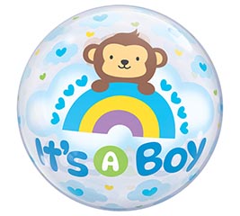 22" PKG BBY IT'S A BOY BUBBLE BALLOON