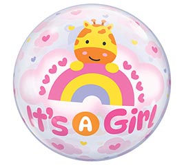 22" PKG BBY IT'S A GIRL BUBBLE BALLOON