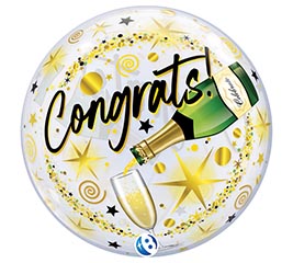 22" PKG CONGRATS SPARKLE BUBBLE BALLOON