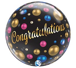 22" PKG CONGRATULATIONS DOTS BUBBLE