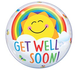 22" PKG GET WELL SOON HAPPY SUN BUBBLE