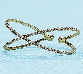 GOLD FLORAL CROWN JEWEL CORSAGE BRACELET