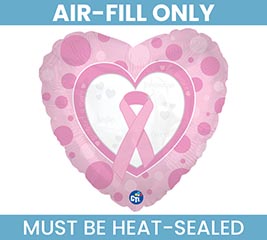 9&quot;FLAT BREAST CANCER AWARENESS HEART
