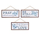 BLUE FLORAL WALL HANGINGS WITH MESSAGES