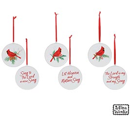 CERAMIC CARDINAL MESSAGE ORNAMENTS