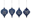 NAVY BLUE AND SILVER CERAMIC ORNAMENTS
