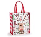 TOTE WITH SNOWMAN AND REINDEER