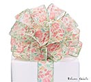 RIBBON #9 COTTAGE BLISS PEACH FLORAL