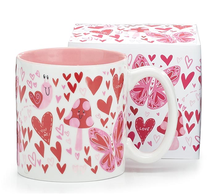 Miss Valentine 18 oz. Ceramic Heart Mug and Saucer - 20518514