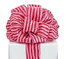 #40 RIBBON PINK AND RED STRIPES WIRED