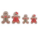 VARIED SET WOODEN GINGERBREAD FAMILY