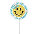 SMILEY FACE GET WELL SOON WOODEN PICK