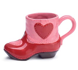 VALENTINE COWGIRL BOOT SHAPE MUG