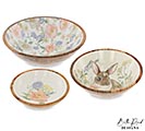 Related Product Image for NESTED FLORAL BUNNY MANGO WOOD BOWL SET 