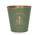 Related Product Image for 4&quot; GREEN POT COVER WITH EMBOSSED TREE 