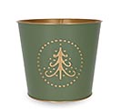 Related Product Image for 6&quot; GREEN POT COVER EMBOSSED GOLD TREE 